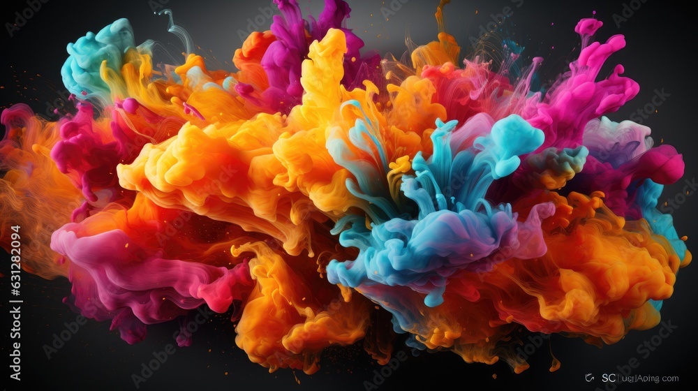 Wall mural background with colorful smokes