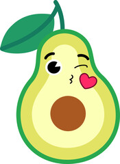 Avocado Face Wink Kiss
