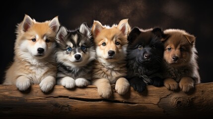 group of dog puppies