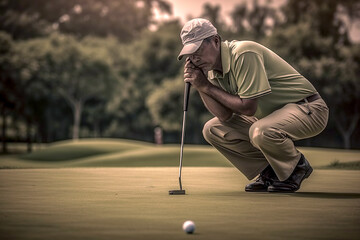 Mastery on the Green: Witness the Skill and Precision of a Golfing Expert, ai generative