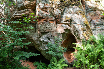 Red cliffs in Cesis, Latvia.