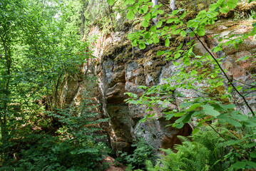Red cliffs in Cesis, Latvia.