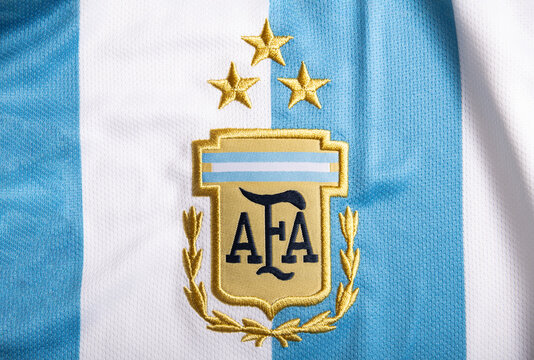 SHIELD OF THE ARGENTINE SOCCER ASSOCIATION. AFA. 3 STAR. PHOTOGRAPH TAKEN ON AUGUST 4, 2023, IN THE PROVINCE OF MENDOZA.