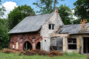 Fototapeta premium Zaube manor farm building, Latvia.
