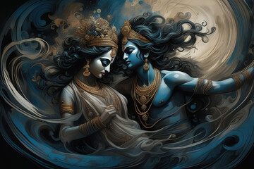 lord krishna with radha
