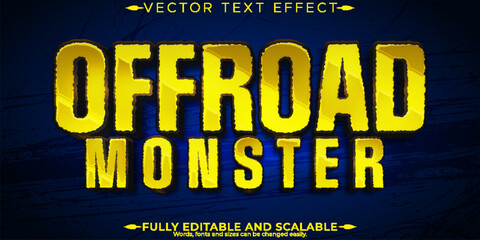 Offroad text effect, editable 3d dirty and adventure font style © QuillArtistry