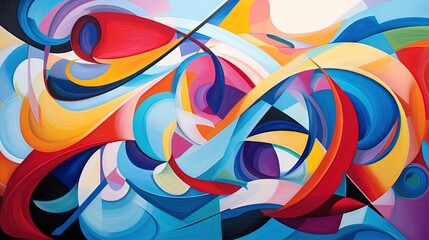 Obraz premium a painting of a colorful abstract design on a white background. generative ai