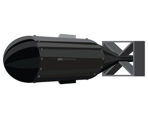 vector design of a bomb with an elongated elliptical round shape with a large black color similar to a tornado which is usually used as a tool to detonate targets in wars that have explosive power suc
