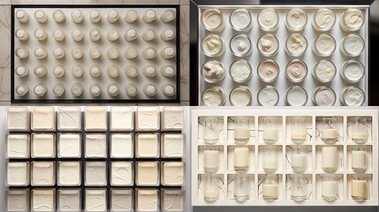  a series of photos showing different shapes and sizes of soaps.  generative ai