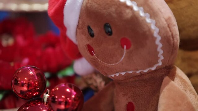 christmas decoration santa claus and ornaments