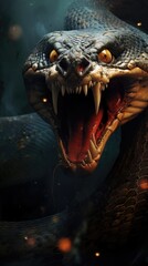 Wrath of the Anaconda: Giant Snake Unleashed, Angry and Scary, Generative AI