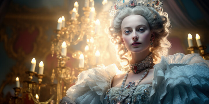 Marie Antoinette, the last queen of France before the French Revolution. Generative AI
