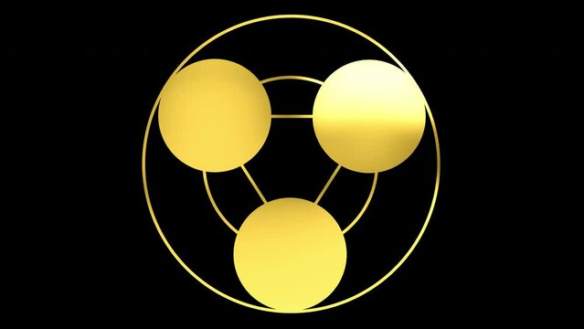 Crop Circles Gold Animated, with ALPHA Channel (Transparent Background) In 4K Resolution