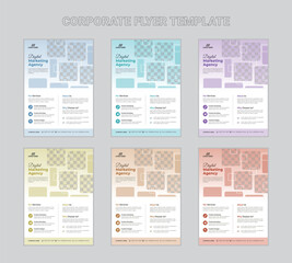 Business Flyer Layout with Colorful Squares. 