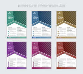 Business Flyer Corporate Flyer Template Geometric shape Flyer Circle Abstract Colorful concepts. Corporate flyer design set.