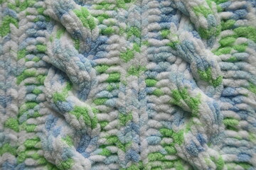 Blue and green Aran braid cable stitch knitting pattern background