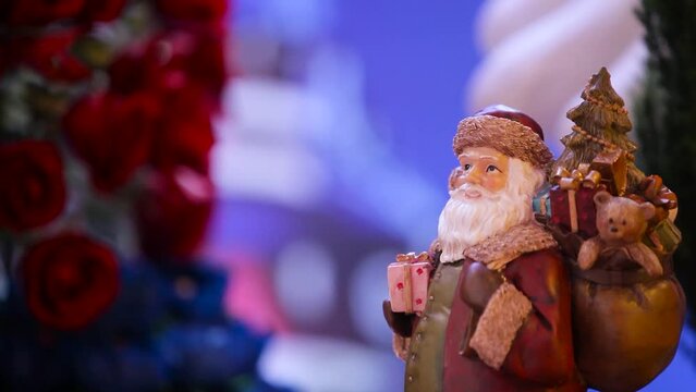 christmas decoration santa claus and ornaments