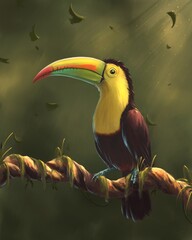 Beautiful toucan on a branch