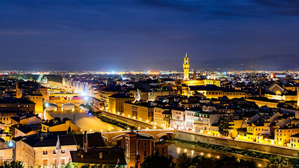 view of the city at night