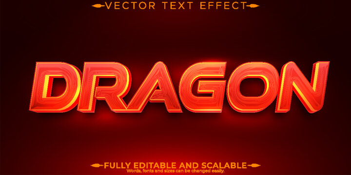 Dragon red text effect, editable red and devil text style