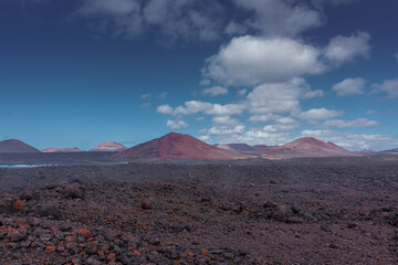 Volcanic landscape of Los Hervideros in Lanzarote, Canary Islands,  Spain