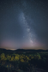 milky way over a field