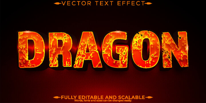Dragon text effect, editable comic and funny text style