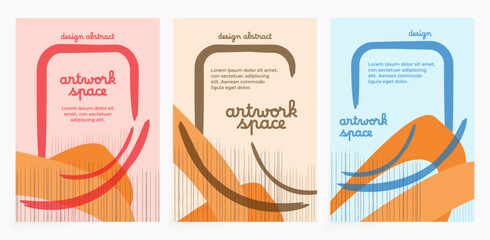Abstract Art Geometric Banner. Set of Vector illustrations. Flat and clean style backgrounds