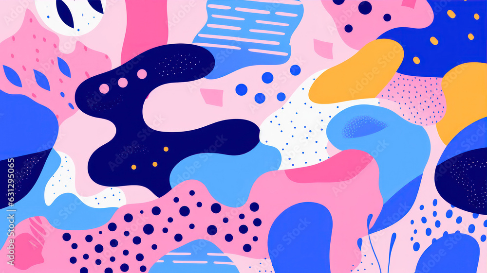 Poster abstract background with colorful spots and dots