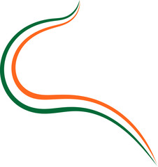 Indian Flag Independence Day Wavy Line Ribbon