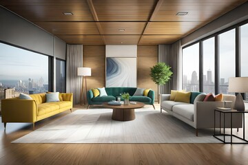 modern living room generated by AI technology 