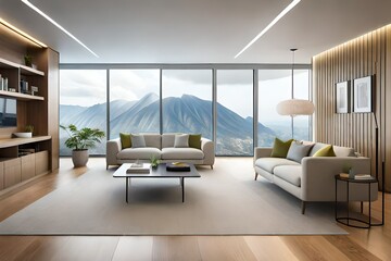 modern living room generated by AI technology 