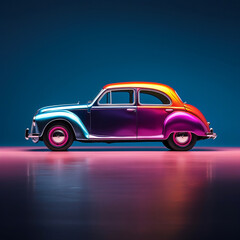 Fototapeta na wymiar chameleon vintage colour car
