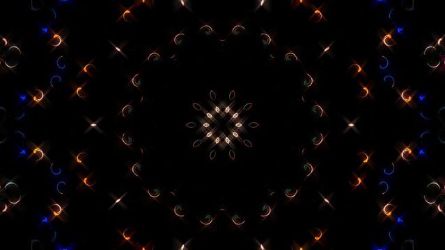 Abstract background moving stripes and flashing with shining light dots. Animation with circles	