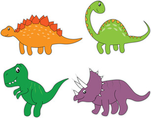 dinosaur cartoon collection - vector set of different types of dinosaurs.