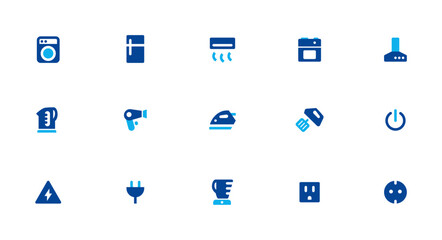 Household appliances. Home appliances and electronics icons. Vector illustration.