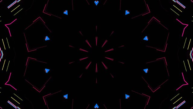Abstract Kaleidoscope pattern with full colors. Magic mandala. 4k	
