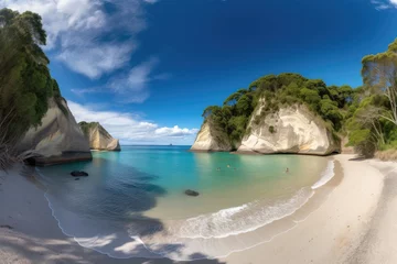 Wall murals Cathedral Cove Serene setting: Cathedral Cove beach in summer., generative IA