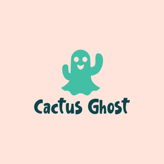 cactus and ghost logo design