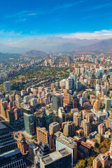 aerial view city of Santiago in Chile