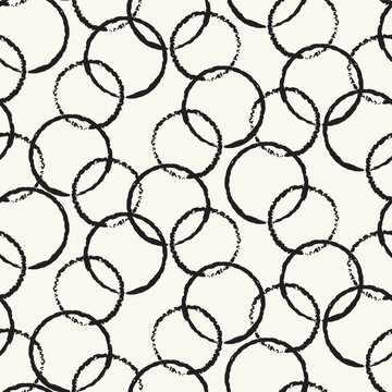 Vector charcoal black circles white repeat pattern