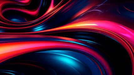 neon tunnel with neon lights. generative AI