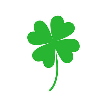 Vector image of a four-leaf clover icon for good luck
