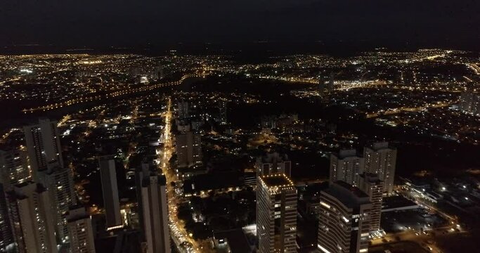 Londrina at night from above Flat style for better post-production