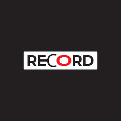 Vector music record studio logo design
