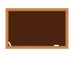 Brown chalkboard with chalks. Vector illustration in a flat style. isolated on white background.	
