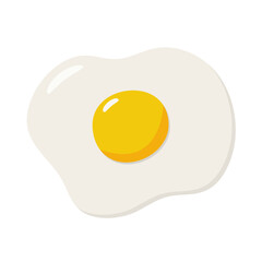 Fried egg isolated on a white background. Vector illustration in a flat style. Fried egg icon.	
 - obrazy, fototapety, plakaty