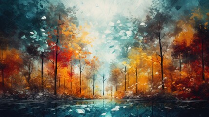 Abstract autumn background. Generative AI
