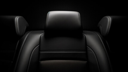 modern black armchair isolated on black background. generative AI