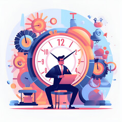Time management concept illustration. Generative AI IMAGE